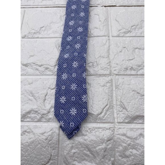 Skinny Tie Madness‎ - Men’s Floral Tie Blue White SKM2102 - Picture 7 of 7